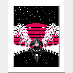 Samurai Retrowave Posters and Art